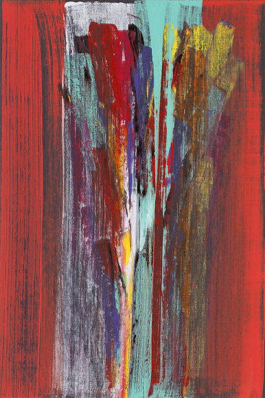 Red Ochre for Amjad, 2008, Acrylic on linen, 41.5 x 27.5&quot;