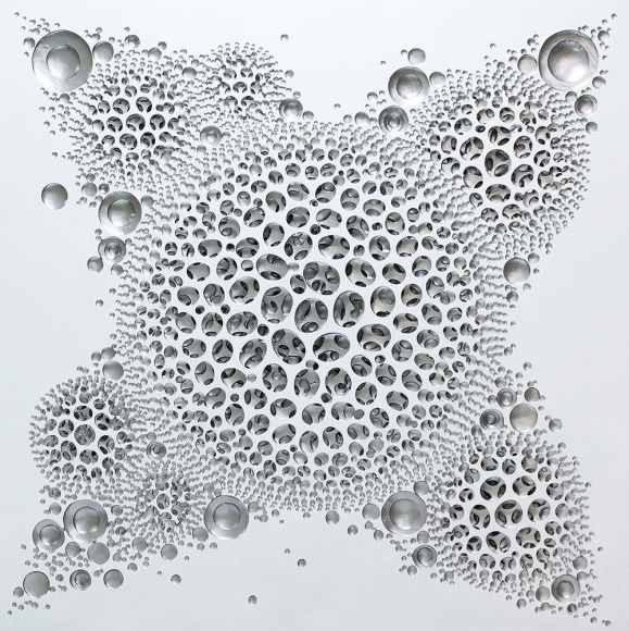 Kim Jaeil, Vestige (space-silver), 2019, acrylic on fiberglass resin