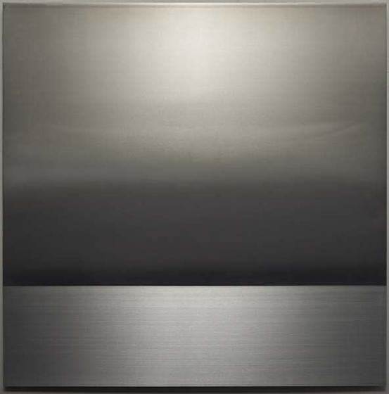 , Miya Ando, Winter Black, 2015, Urethane and pigment on aluminum, 36 x 36 inches/92 x 92 cm