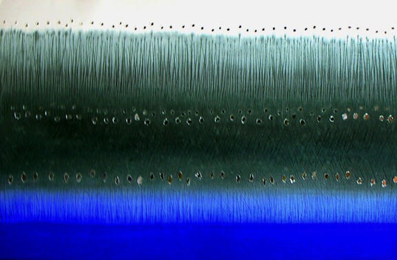 Sohan Qadri, Uttara, 1998, Ink & dye on paper, 25 x 39"