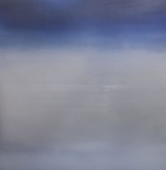 Meditation Blue Steel, 2013, steel, patina, pigment, automotive lacquer, 46 x 48 inches