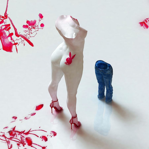 Blue Jean Blues - Playboy, 2012, digital print, 39.4 x 39.4 inches