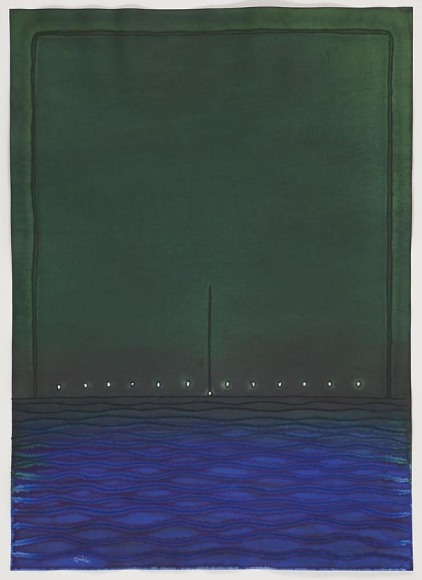 Sohan Qadri, Balini III, 2010, ink and dye on paper, 55 x 39 inches