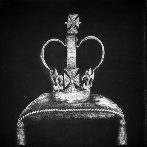 Alfredo and Isabel Aquilizan, Commonwealth: Project Another Country; Everybody Needs a Crown, 2015, charcoal on paper, 114 x 114 cm (44.9 x 44.9 inches)