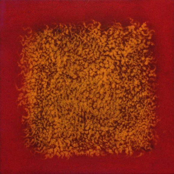 Natvar Bhavsar AARAKH VIII, 2003  Pure pigment on canvas  12 x 12&quot;