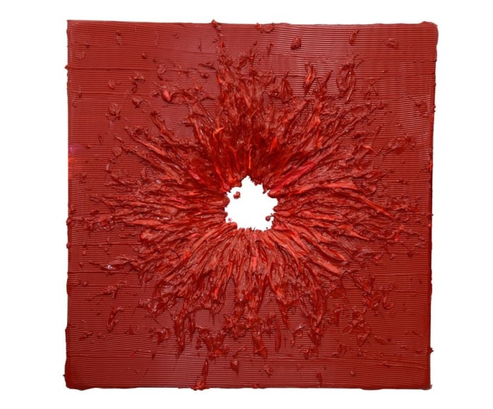 Jane Lee, Portrait #14, 2016, acrylic paint, heavy gel on fiberglass, 102 x 102 x 7 cm (40.1 x 40.1 x 2.75 inches)