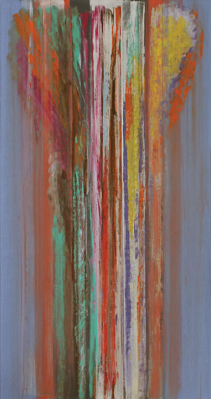 Prince of Chettinad, 2008, Acrylic on linen, 69.75 x 36.75&quot;