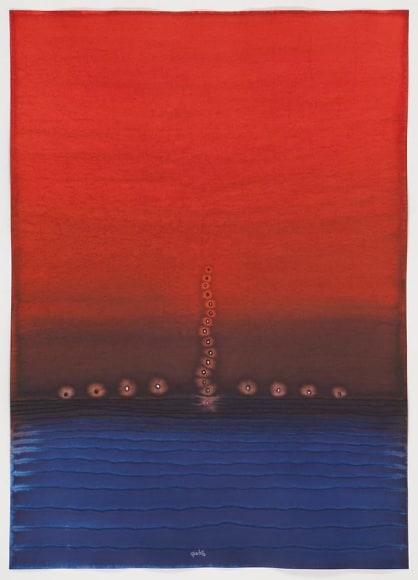 Sohan Qadri, Padma IV, ink and dye on paper, 55 x 39 inches