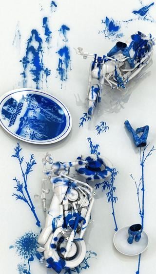 , Kim Joon, Blue Jean Blues-Easy Rider, 2012, digital print, 82.7 x 47.2 inches/210 x 119.9 cm