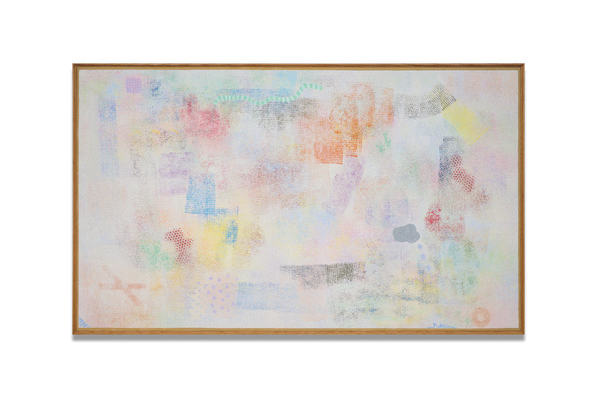 Robert Natkin, Intimate Lighting (Pale), 1973, acrylic on canvas, 91.4 x 152.4 cm (36 x 60 inches)