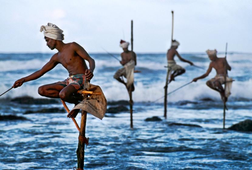 Steve McCurry, Stilt fishermen, Weligama, South Coast, Sri Lanka, 1995, chromogenic print on Fuji Crystal Archive paper, 50.8 x 61 cm (20 x 24 inches)