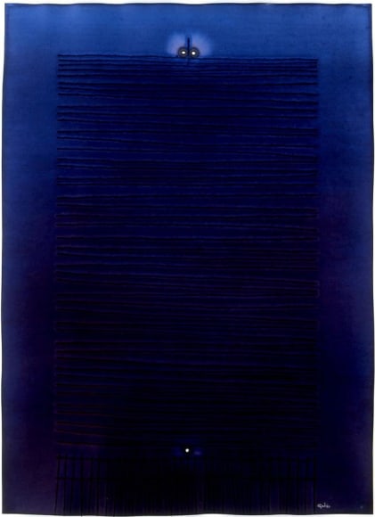 Sohan Qadri, Sat III,  2007, Ink and dye on paper, 55 x 39&quot;