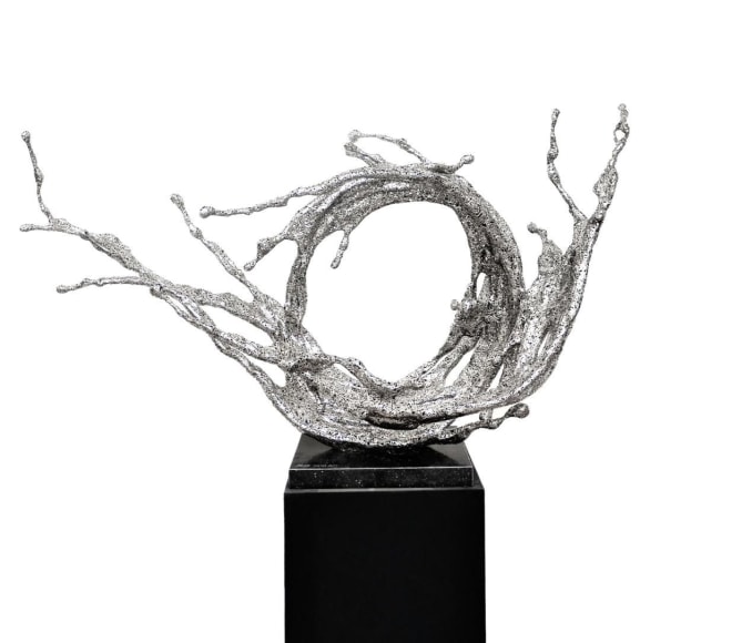 Zheng Lu, Water in Dripping, 2019, stainless steel, 95 x 190 x 63 cm (37.4 x 74.8 x 24.8 inches)