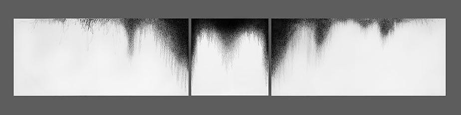 Untitled, 2012 Pen and varnish on canvas