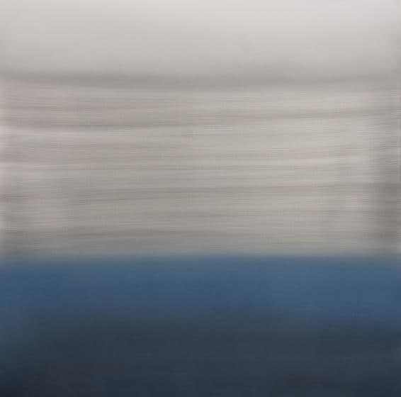 , Summer Blue River, 2014, urethane and pigment on aluminum, 48 x 48 inches/122 x 122 cm