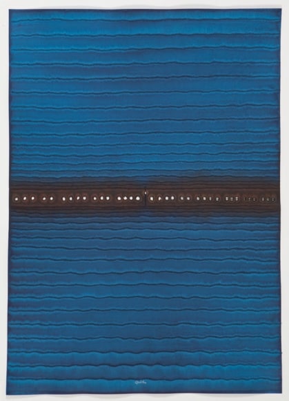 Sohan Qadri, Atlaya III, 2008, ink and dye on paper, 55 x 39 inches/139.7 x 99.1 cm