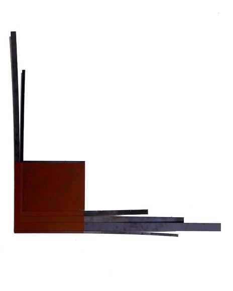 Merrill Wagner,  Fling , 2006, Rust preventative paint on steel, 39.25 x 38.25"