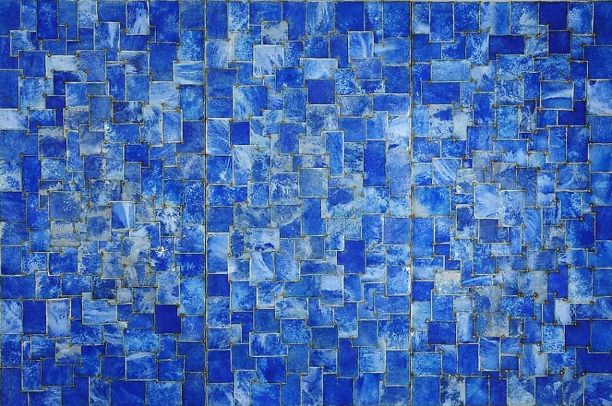 Nathan Slate Joseph, Silkskyroute, 2013, pure pigment on steel, 96 x 48 inches