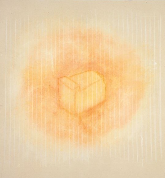 Stone Lines (Sienna), 2007, wax crayon and acrylic on canvas, 46.5 x 52 inches