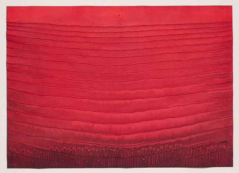 Sohan Qadri, Prana, 2004, ink and dye on paper, 139.7 x 99.1 cm (55 x 39 inches)