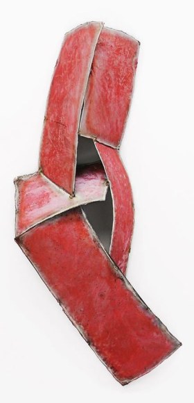 Nathan Slate Joseph, Red Kimono, 2009, Pure pigment on steel, 37 x 10.5 x 8"