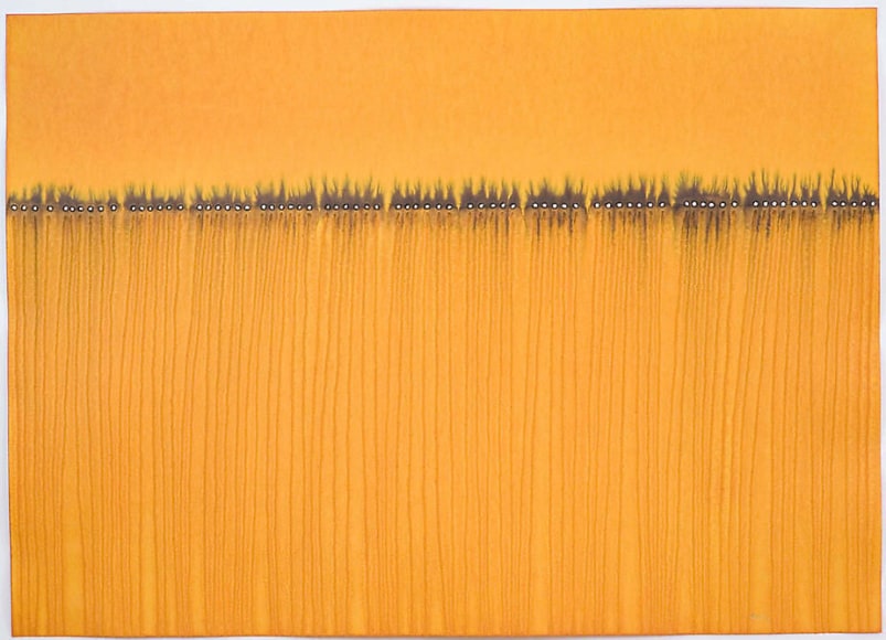 Sohan Qadri,  Purusha VI , 2008, Ink and dye on paper, 39 x 55&quot;