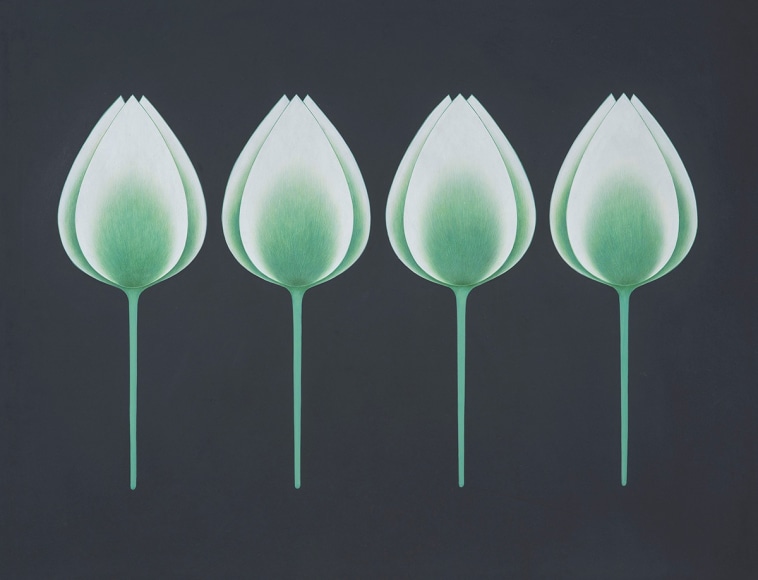 Olivia Fraser, Pause II, 2016, stone pigments and arabic gum on handmade paper, 71.1 x 91.4 cm (28 x 36 inches)