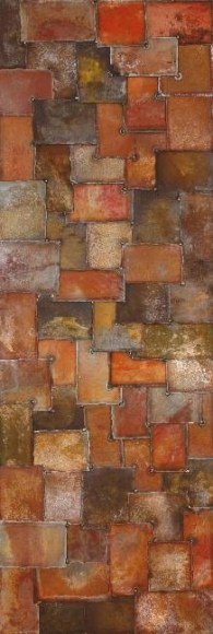 Town and Country, 2007, Pure pigment on steel, 25 x 72 x 2&quot;