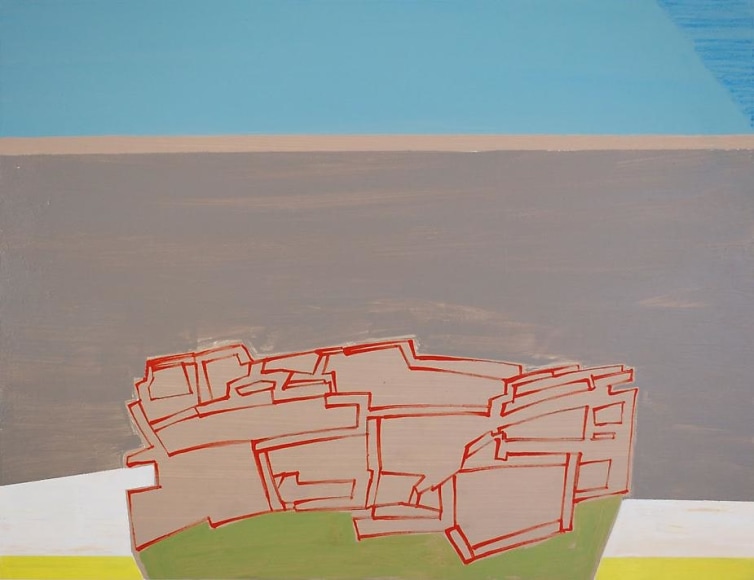 tangent bouquet, 2009, acrylic on panel, 16.5 x 21.5 inches