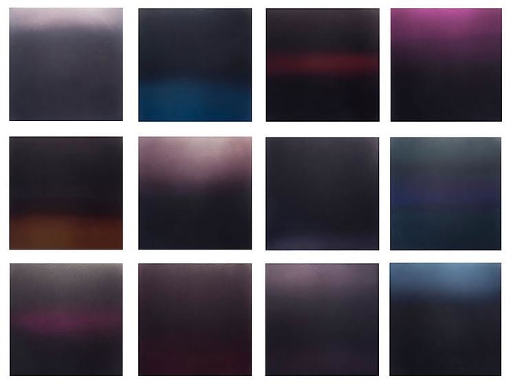 , Miya Ando, Night Yoru grid, 2013, hand-dyed anodized aluminum,