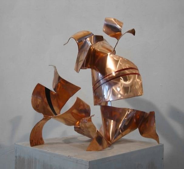 , Fr&eacute; Ilgen, Autotunage, 2011, red copper, industrial paint, 24 x 22 1/2 x 19 3/4 inches/61 x 57.2 x 50.2 cm