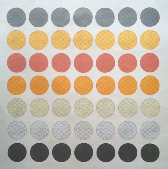 Olivia Fraser, The Sacred Seas, 2015, stone pigment and Arabic gum on handmade Sanganer paper