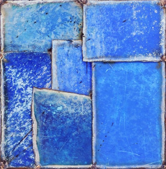 Cuts of India 35, 2011, pure pigment on steel, 12 x 12 inches