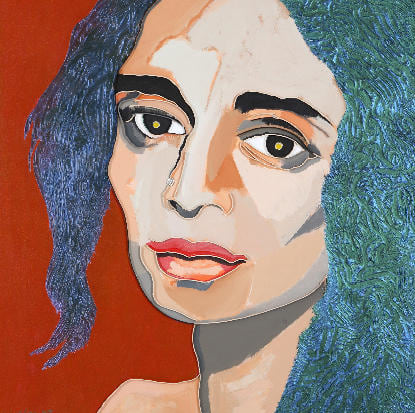 Lee Waisler, Arundhati Roy, 2007, Acrylic and wood on canvas, 40 x 40"