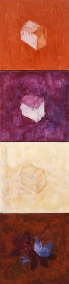 Square Halo, 2006, oil and wax on canvas, 56 x 14 inches