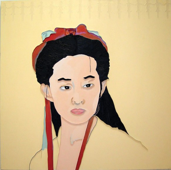 The Bride, Acrylic and wood on canvas, 72 x 48&quot;