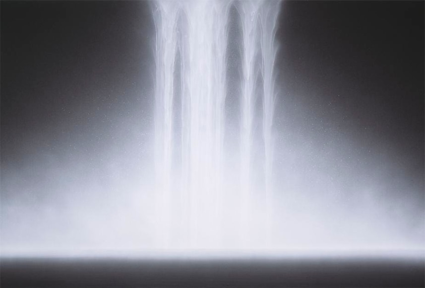 Waterfall, 2012, natural, acrylic pigments on Japanese mulberry paper, 51 .3 x 76.3 inches