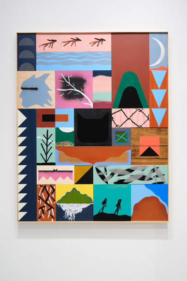 Matthew Kirk, Can We Please Build A Mountain?, 2024, mixed media, 152.4 x 122 cm (60 x 48 inches)