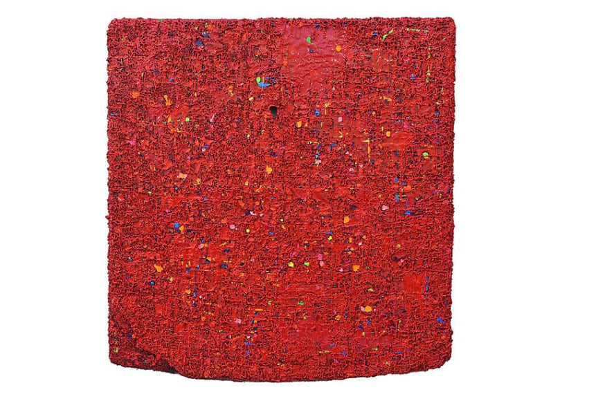 Without Canvas, 2012, mixed media on stretcher, 41.7 x 40.6 x 2.4 inches