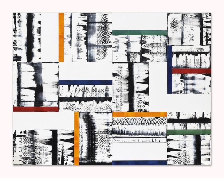 , Ricardo Mazal, Composition in Yellow, Green, Red and Blue 3, oil on linen, 60 x 78 inches