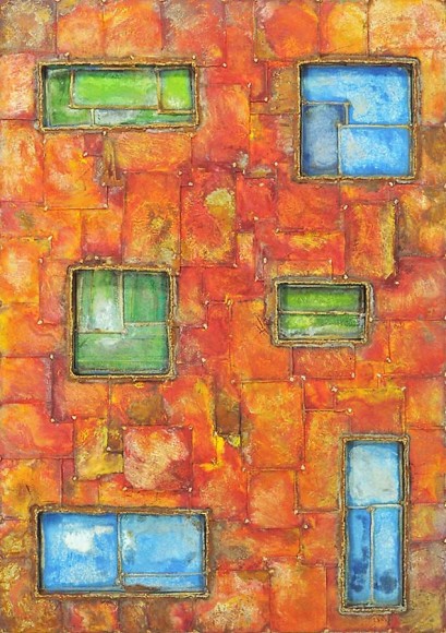 Earteasons 1, 2011, pure pigment on steel, 24 x 12 inches