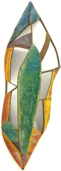 Nathan Slate Joseph,  Ethno-Eco Boat , 2008, pure pigment on galvanized steel, 56 x 19 x 11"