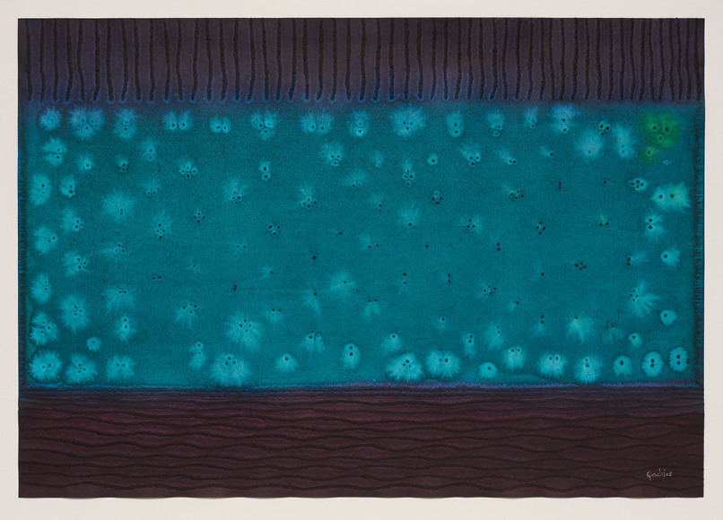 Sohan Qadri, Pranaya II, 2008, ink and dye on paper, 69 x 99 cm (27 x 39 inches)