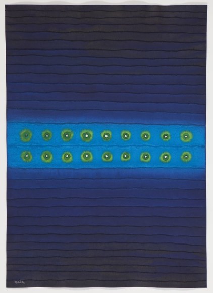 Sohan Qadri, Agamas III, 2008, ink and dye on paper, 139.7 x 99.1 cm (55 x 39 inches)