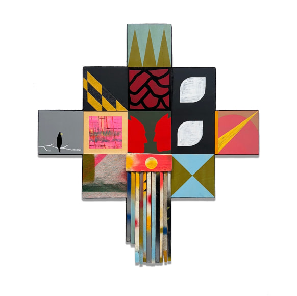 You Won't Catch Me Out, 2025, mixed media, 30 x 33 inches/76.2 x 83.8 cm