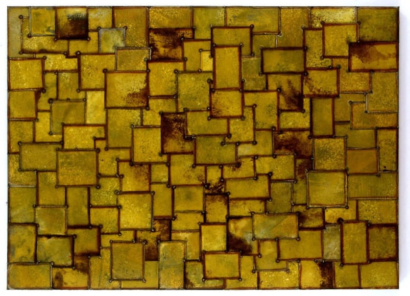 Nathan Slate Joseph, Sun See Moon, 2007, pure pigment on galvanized steel, 60 x 84"