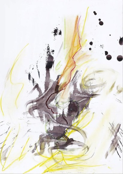 The Motown Song, 2011, pastel, conté crayon, washed ink on paper, 16 1/2 x 11 5/8"