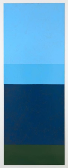 Untitled, 2011, rust preventive paint on steel, 96 x 36 inches
