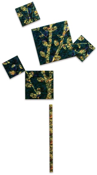 Susan Weil (in collaboration with Jos&eacute; Betancourt), Birdsong, 2007, blueprint on fabric, 195.6 x 111.8 cm (77 x 44 inches)