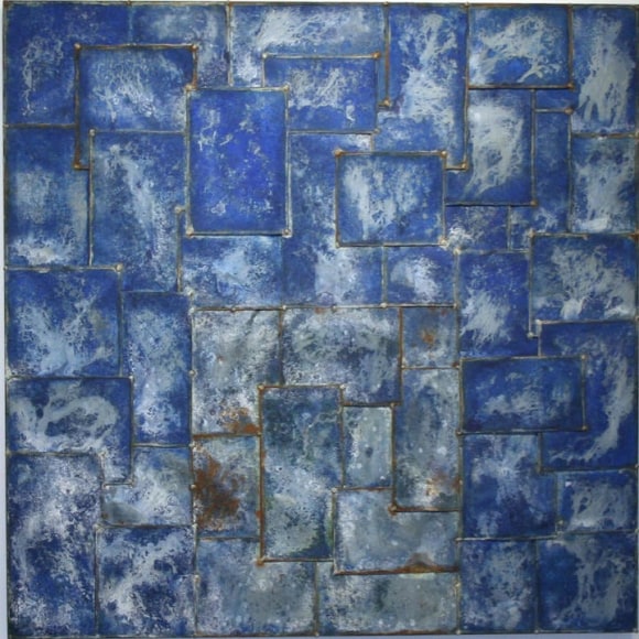 Nathan Slate Joseph,  Ganguaur II , 2006, Pure pigment on galvanized steel, 48 x 48 x 2&quot;